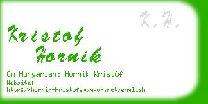 kristof hornik business card